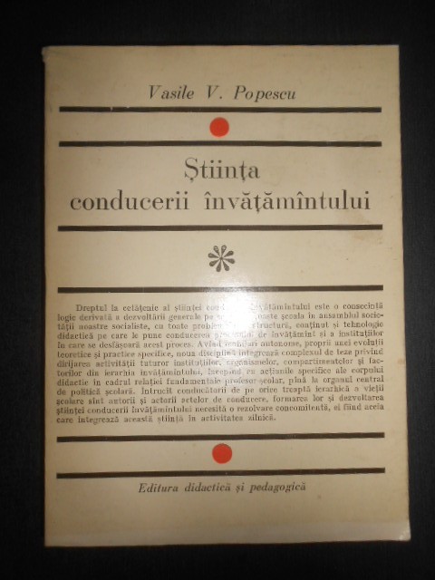 Vasile V. Popescu - Stiinta conducerii invatamantului