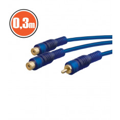 Cablu adaptor RCA la 2x RCA mama 0.3m