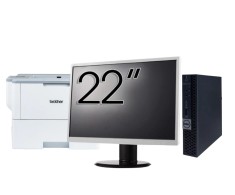 Calculator Second Hand DELL OptiPlex 5070 Mini, Intel Core i3-8100T 3.10GHz, 8GB DDR4, 128GB SSD + Monitor 22&amp;quot; + Imprimanta Brother HL-L6300DW Ne