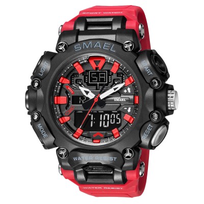 Ceas barbatesc Smael Sport Dual time Afisaj Analog Digital Rosu foto