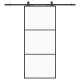 Cumpara ieftin Usa glisanta cu set de feronerie neagra 90x205 cm Sticla ESG