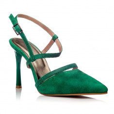 Pantofi piele naturala Hera Verde - sau Orice Culoare