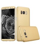 Cumpara ieftin Husa 360 Samsung Galaxy S7 Edge Gold, Carcasa Full Protectie, Plastic Auriu, Rezistenta Zgarieturi