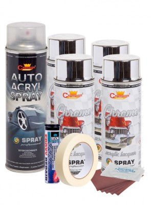 Kit complet reparatie si vopsire jante culoare Crom Metalic, V4 foto