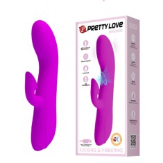 Vibrator Massage, 12 Moduri Vibratii, 12 Moduri Sucking, Silicon, USB, Mov, 19 cm