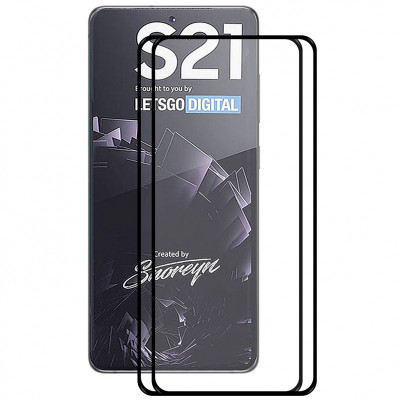 Folie Protectie Ecran Enkay pentru Samsung Galaxy S21 5G, Sticla Flexibila, Full Face, Full Glue, Set 2 buc, 0.26mm, 9H, 2.5D, Neagra foto