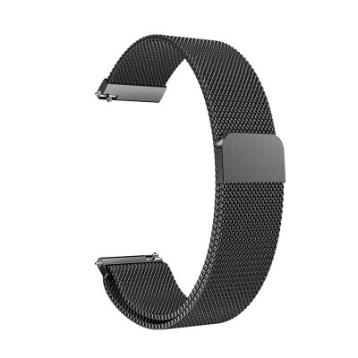 Curea metalica tip Milanese Loop Slim compatibila Garmin Foreruner 645 Music, 20mm, Negru foto