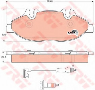 Set placute frana,frana disc MERCEDES VIANO (W639) (2003 - 2016) TRW GDB1600 foto