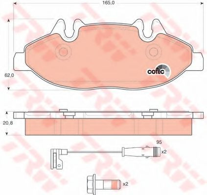 Set placute frana,frana disc MERCEDES VIANO (W639) (2003 - 2016) TRW GDB1600