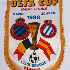 Fanion fotbal FC BRUGGE - ESPANOL BARCELONA (UEFA CUP 1988)