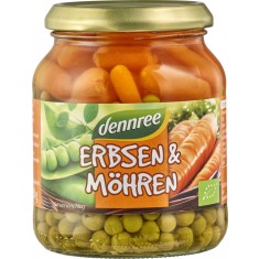 Mazare si morcovi la borcan bio 350g Dennree