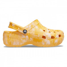 Saboți Crocs Women's Classic Platform Graphic Clog Portocaliu - Orange Sorbet