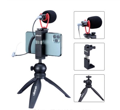 Kit vlog Ulanzi mini trepied MT-03+suport smartphone ST-2S si microfon Sairen VM-Q1 -1915 foto