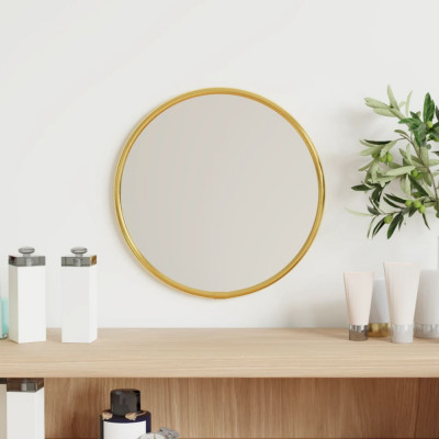 vidaXL Oglindă de perete rotundă, auriu, &amp;Oslash; 20 cm foto