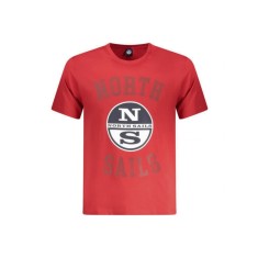 North Sails Tricou barbati, cu imprimeu cu logo si text, Regular fit, Rosu, S