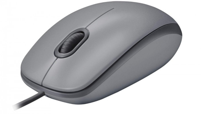 Mouse cu fir Logitech M110 Silent, senzor 1000 DPI, USB, Gri - SECOND