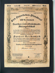 Titlu De Stat Obligatiune Germania-1940-100-Reichsmark foto