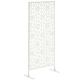 Outsunny Panou paravan de protecție decorativ exterior alb cu model din metal, 92 x 45 x 198 cm | Aosom Romania