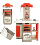 Bucatarie Jucarie Smoby Pliabila, Electronica, cu Accesorii (22 piese), Arzator, Robinet, Rosu
