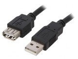 Cablu USB 2.0 USB A la USB A 5m Negru, Bq Cable