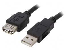 Cablu USB 2.0 A-A 3m Negru foto