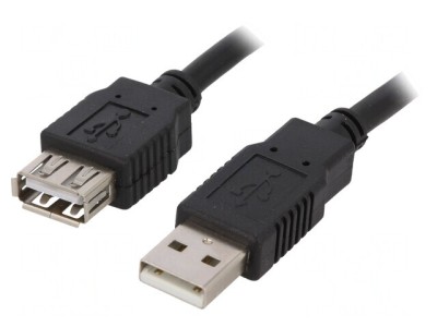 Cablu USB 2.0 A-A 1,8m Negru foto