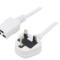 Cablu Alimentare 3m Alb 13A 3x1,5mm2 cu Mufă BS 1363 și Conector IEC C19