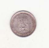 Monedă argint Venezuela 25 centimos 1954 - Y# 35, Sch&ouml;n# 43, America Centrala si de Sud