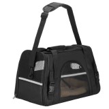 Geanta pentru transport animale mici-medii, pentru caine si pisica, cu saltea, 27x44x25 cm, negru Household NewTrend