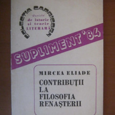 Mircea Eliade - Contributii la filosofia renasterii