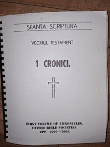 Sfanta scriptura Vechiul testament I CRONICI Transcriere in Braille