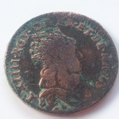 Franța Liard de France 1657 B Ludovic XIV foto