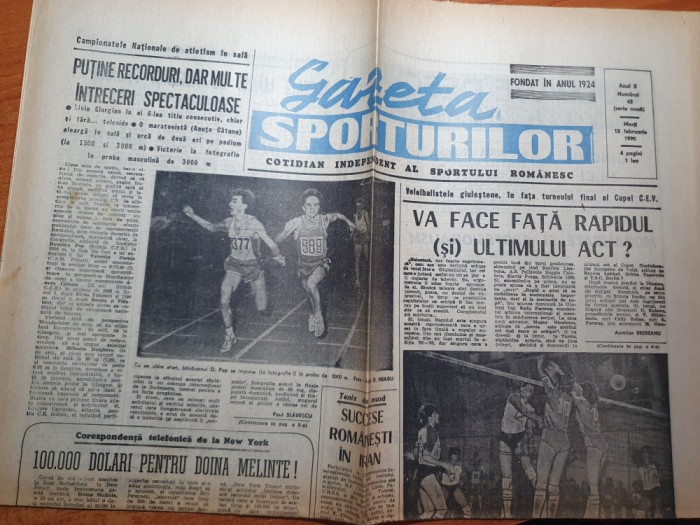 gazeta sporturilor 13 februarie 1990-interviu vasile stanga