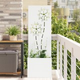 vidaXL Ghiveci de Grădină cu Panou Decorativ Alb 50 x 140 cm