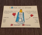 Carte Poștală Vintage &ndash; &bdquo;L&#039;Amour Chez Le Verseau&quot;, Zodia Vărsătorului, Ilustrație Denis Tr&eacute;mault, Editura Dellard