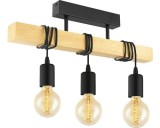 Cumpara ieftin Lustra EGLO Townshend, 3xE27, Negru/Lemn, 180W, Stil Modern/Vintage, Living/Dormitor/Bucatarie