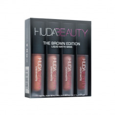 Set 4 rujuri lichide mate, Brown Edition, Huda Beauty foto