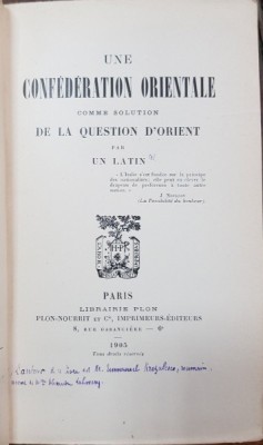 UNE CONFEDERATION ORIENTALE - PARIS 1905 foto