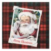 șervețele de Masă, &quot;Merry Christmas&quot;, Carouri cu Moș Crăciun, 33x33cm, Set 20 Buc, 2 Straturi, Roșu și Verde, Oem