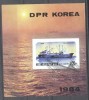 Korea 1984 Ships, imperf. sheet, used T.352, Stampilat