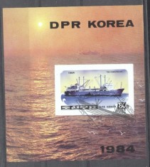 Korea 1984 Ships, imperf. sheet, used T.352