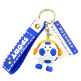 Breloc Chei, Flippy, Model Minge de Fotbal cu Casti, Mesaj Te aștept pe terenul de fotbal, Cupa Mondiala, Accesoriu Pentru Chei si Rucsac, Material Ac