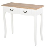 HOMCOM Consola pentru Hol cu 2 Sertare, Masă Albă, 87x34x78.5 cm, Stil Neo-Retro