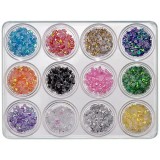 Cumpara ieftin Kit din 12 buc de decorații unghii - inimi din material, 5g, INGINAILS