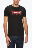 Cumpara ieftin Tricou barbati din bumbac cu imprimeu cu logo negru M, Negru, M INTL, Levi&#039;s