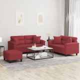 vidaXL Set de canapele cu perne, 2 piese, roșu vin, piele ecologică