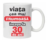 Cana alba personalizata &quot;Viata frumoasa incepe la...&quot;, INOVATIX&reg;. 330ml