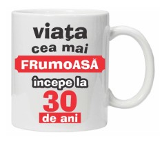 Cana alba personalizata &quot;Viata frumoasa incepe la...&quot;, INOVATIX&reg;. 330ml