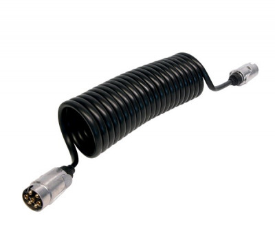 Cablu electric curent Carpoint flexibil pentru remorca cu 7 pini cu fisa metalica si conectie pt lampa ceata Kft Auto foto