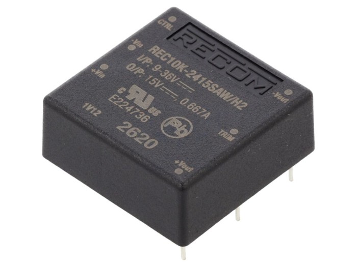 Convertor DC/DC 10W, intrare 9&divide;36VDC